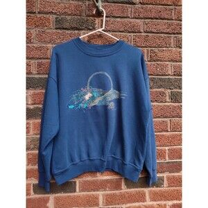 Vintage Northern Reflections Crew Neck Size Medium Flower Basket Embroidered